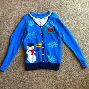 Blue ugly Christmas sweater